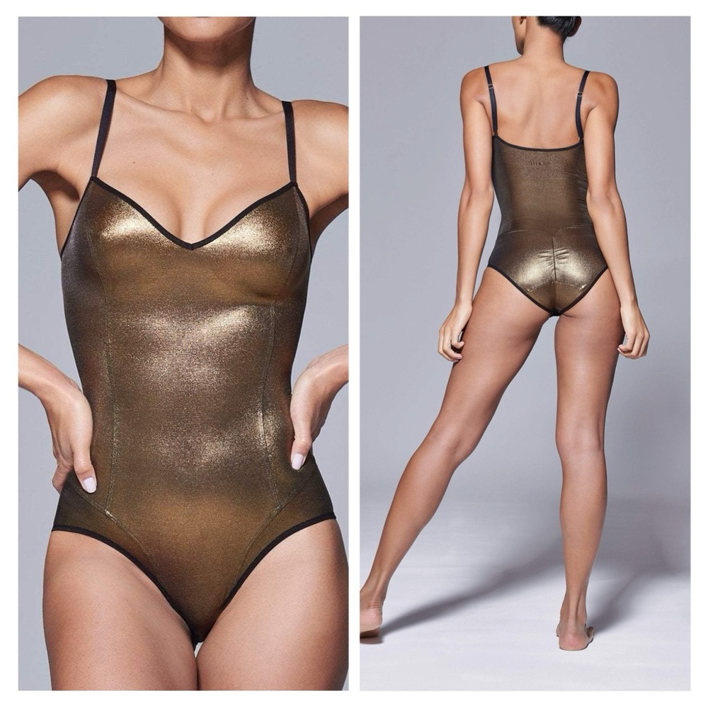 NWT ITEM M6 ALL MESH V-Neck SHAPE BODYSUIT SIZE:LARGE